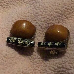 Rebecca Collins sterling silver clip on earrings